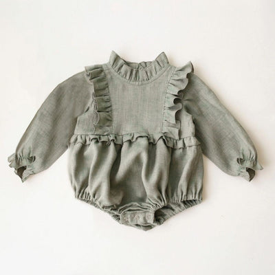 Vintage Floral Baby Girl Romper Spring Baby Girl Clothes For Wedding Party