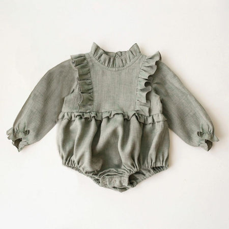 Vintage Floral Baby Girl Romper Spring Baby Girl Clothes For Wedding Party