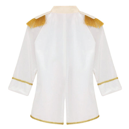 Little Boys Prince Cosplay Costume Long Sleeve Gold Fringe Braiding Velvet Tuxedo Tailcoat Royal Court Cosplay Jacket Dress Up