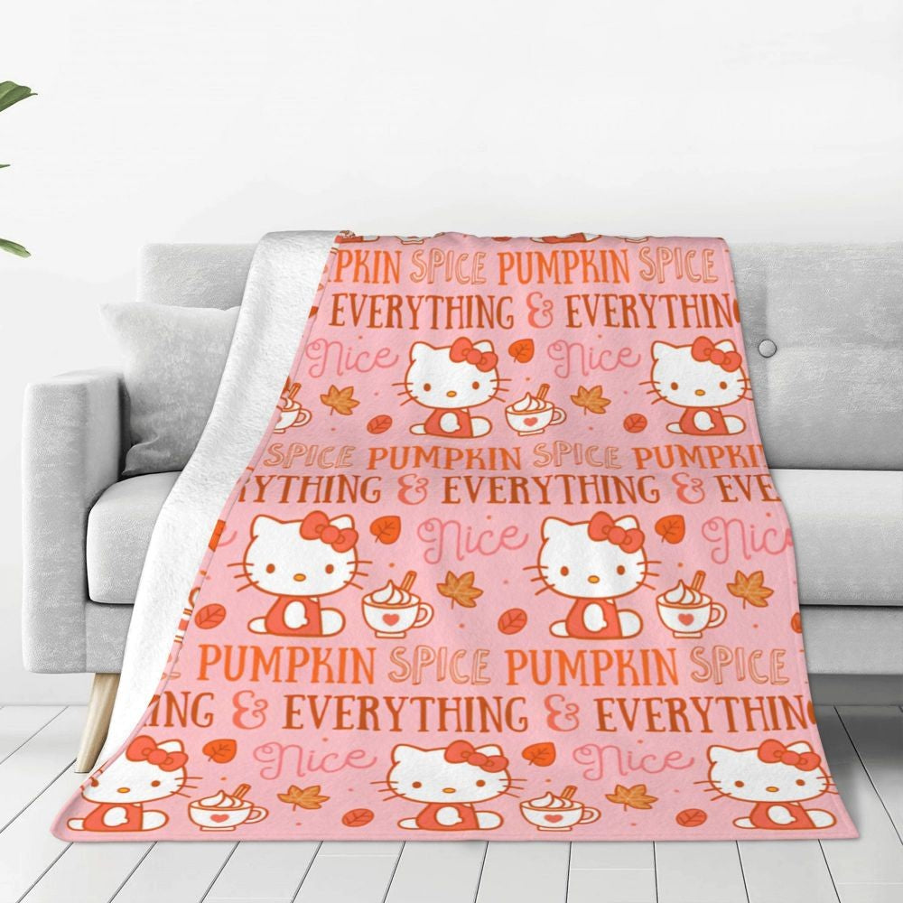 Christmas Hello Kitty Blankets Quality Warm Throw Blanket Winter Travel Office Couch Bed Graphic Bedspread
