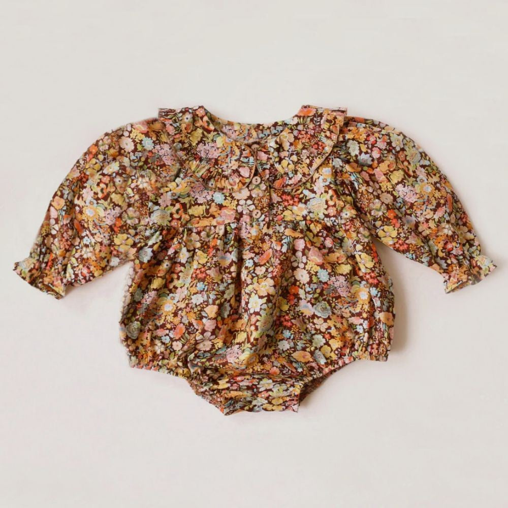 Vintage Floral Baby Girl Romper Spring Baby Girl Clothes For Wedding Party