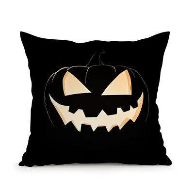 Halloween Ghost Pumpkin Print Cushion Cover Peach Skin Velvet Room Home Sofa Living Office Car Simplicity Pillow Cover 45x45CM