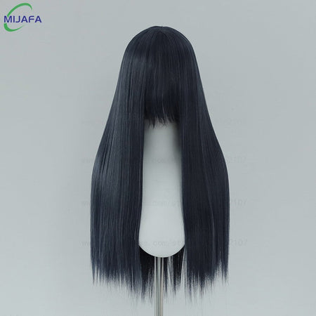 Very High Quality 400g 48 Colors 24Inch 60cm Long Straight Cosplay Wig With Bangs Heat Resistant Hair Anime Wigs + Wig Cap