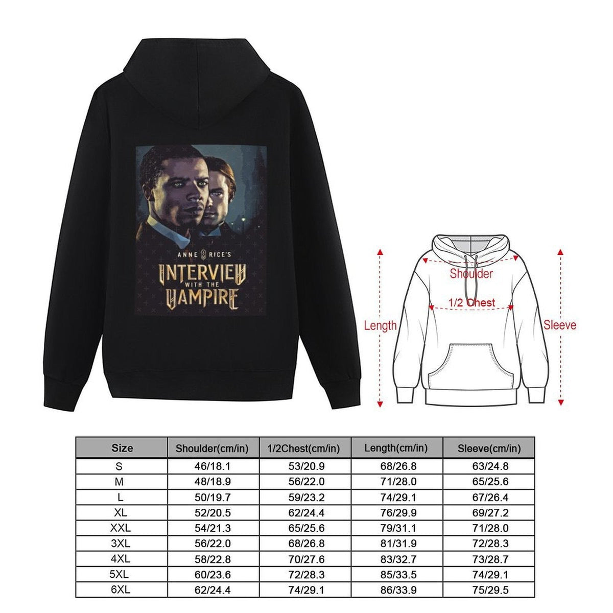 Interview with the Vampire Hoodie male clothes hooded shirt autumn clothes designer hoodies