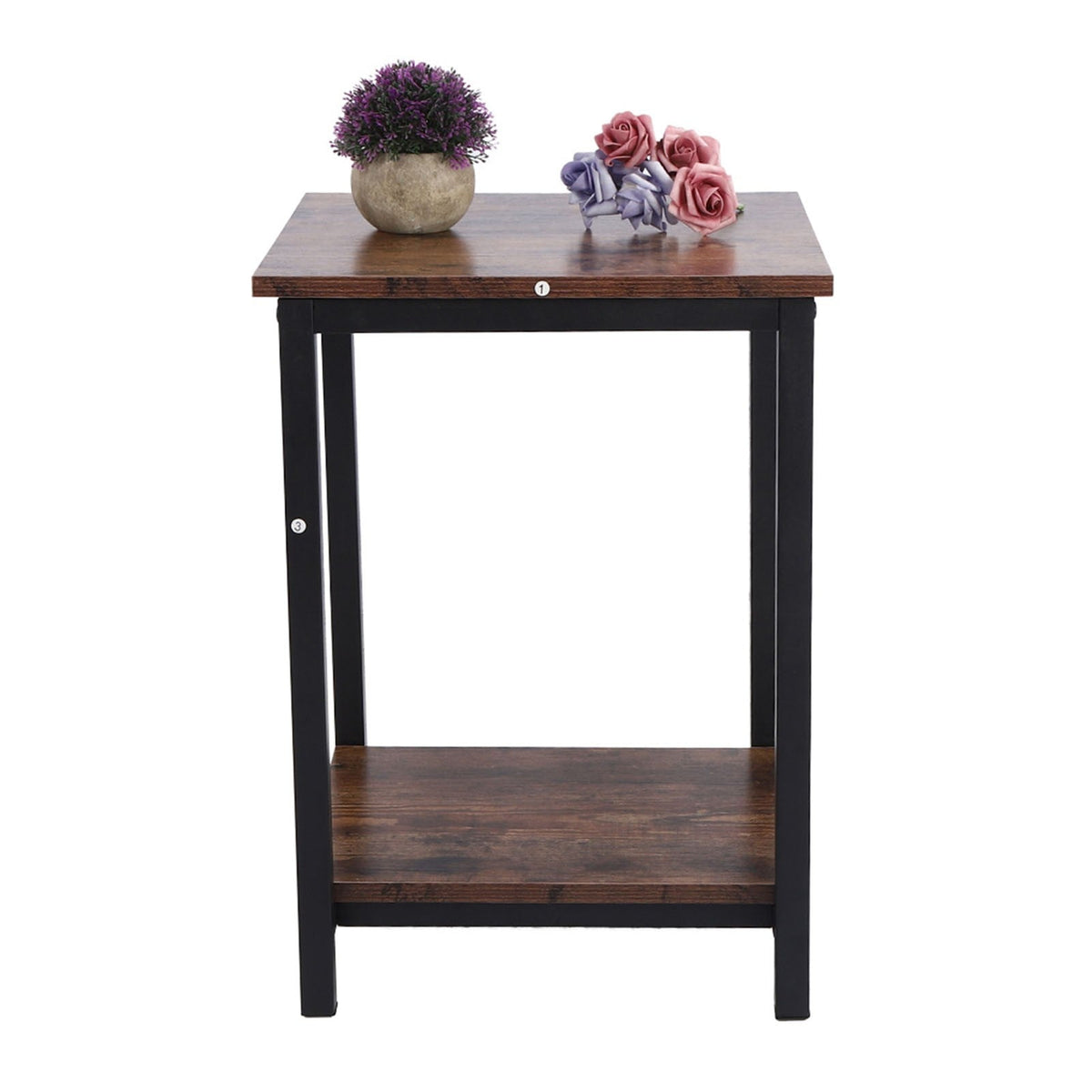 Bedroom Side Table Simple Double Layer Storage Cabinet Side Industrial Coffee Table Desk for Living Room Household Supplies