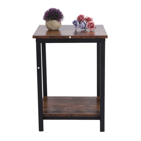 Bedroom Side Table Simple Double Layer Storage Cabinet Side Industrial Coffee Table Desk for Living Room Household Supplies