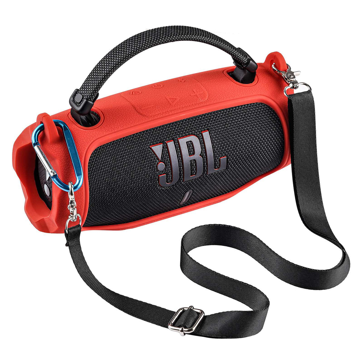 Portable Bluetooth Speaker Carry Silicone Case,Soft Protective Sleeve Cover with Shoulder Strap for JBL Charge 6 Speaker