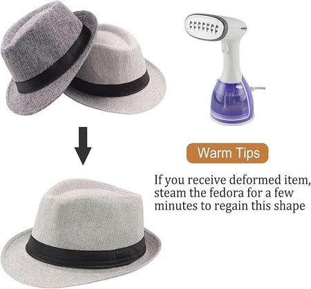 10/24 Pack 1920s Fedora Hats for Men Short Brim Sun Panama Hats Classic Pork Pie Hats Summer Hat for Women Party Wedding Costume