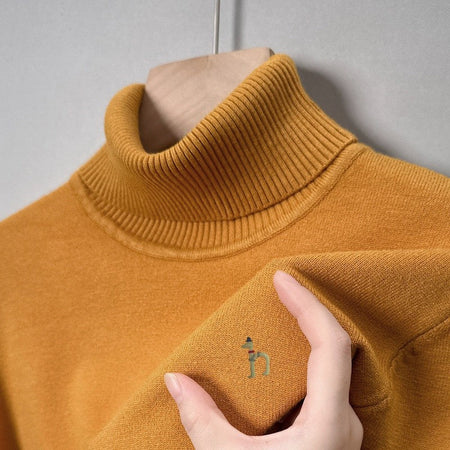Hot Sales Autumn Winter New Men's Long Sleeve High Neck Pullover Sweater Luxury Quality Print Soft Warm Knitted Fashion Menswear