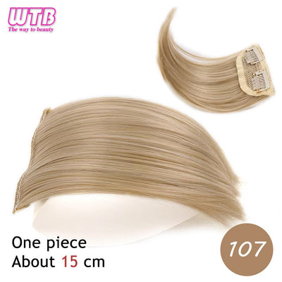 Synthetic Invisable Seamless Hair Pads Clip In One Piece 2Clips Increase hair volume Hair Extensions Top Side Cover Hairpiece