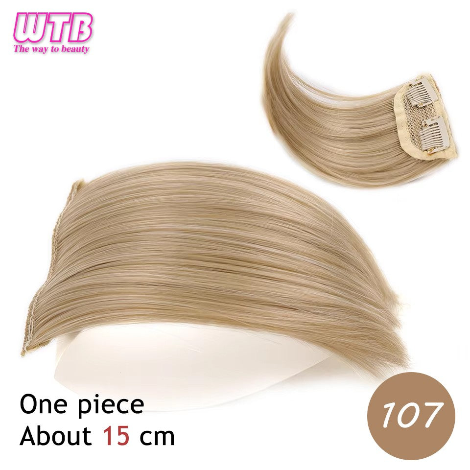 Synthetic Invisable Seamless Hair Pads Clip In One Piece 2Clips Increase hair volume Hair Extensions Top Side Cover Hairpiece