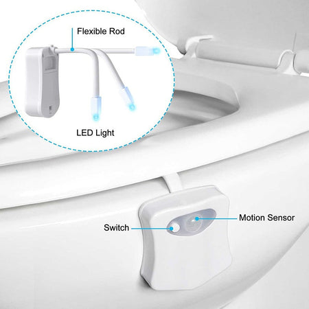 Toilet Night Light PIR Motion Sensor Toilet Lights LED Washroom Night Lamp 16 Colors Toilet Bowl Lighting For Bathroom Washroom