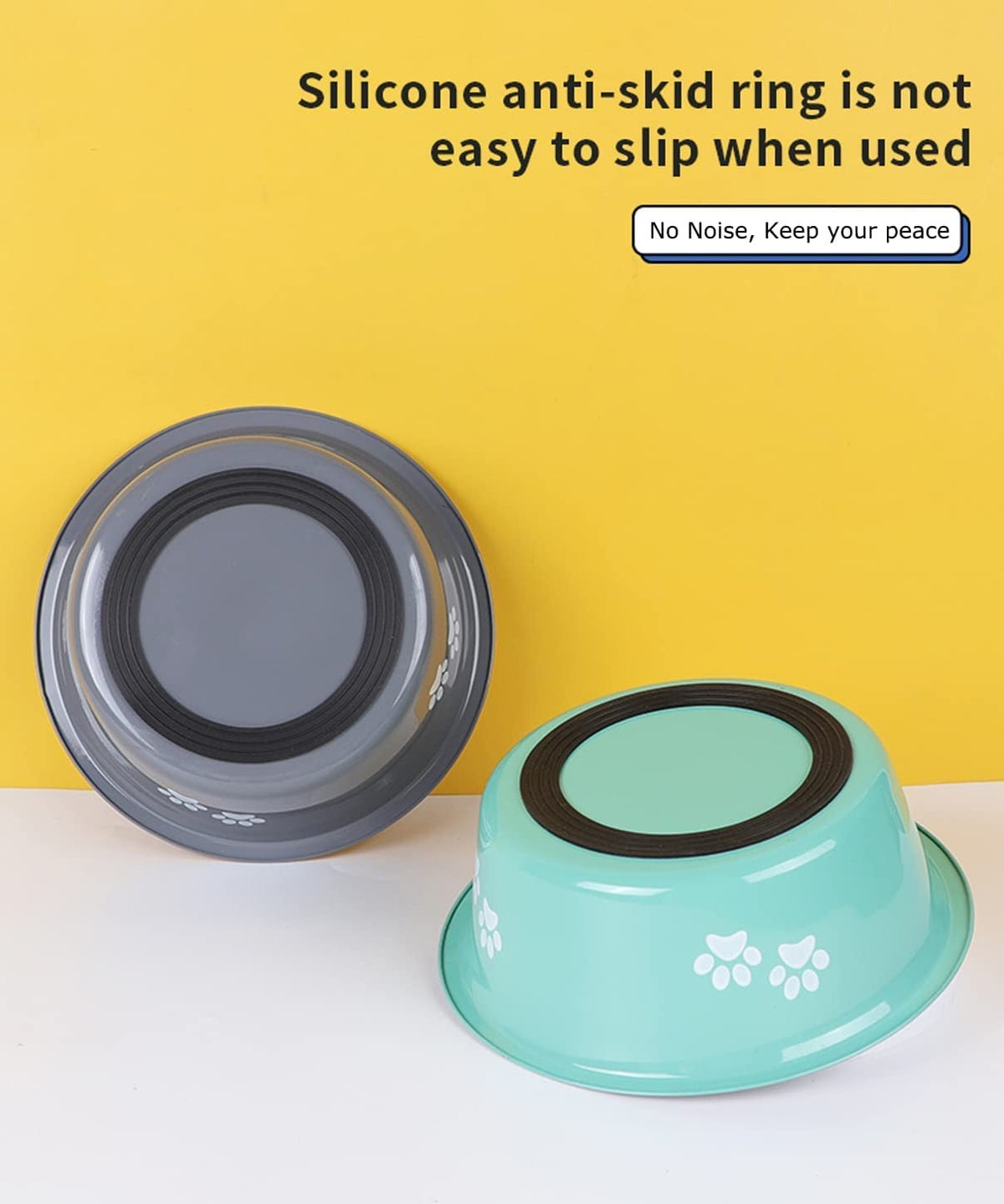 Cute Dog Bowls for Medium Large Dogs Feeding Bowls Water Bowls Stainless Steel Small Dog Food Bowl Elevated Raised Pet Feeders