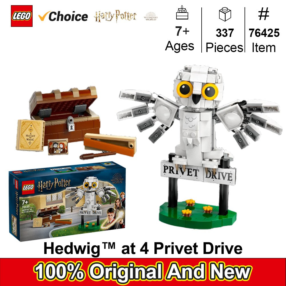 LEGO 76425 Harry Potter Hedwig at 4 Privet Drive, Buildable Fantasy Toy with a Harry Potter Owl Figure,  Gift Idea and Kids