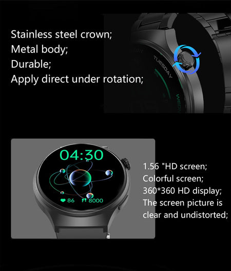G.L Wear 2025 New Men's Smart Watch HD Display Health Tracking Bluetooth Calling Voice Assistant Sports Smartwatch