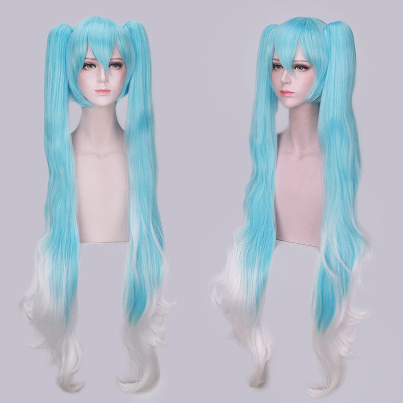 28 Colors Mi Ku Cosplay Wig Long Heat Resistant Synthetic Hair Clip Ponytails Halloween Party Wigs + Wig Cap Snow Mi Ku