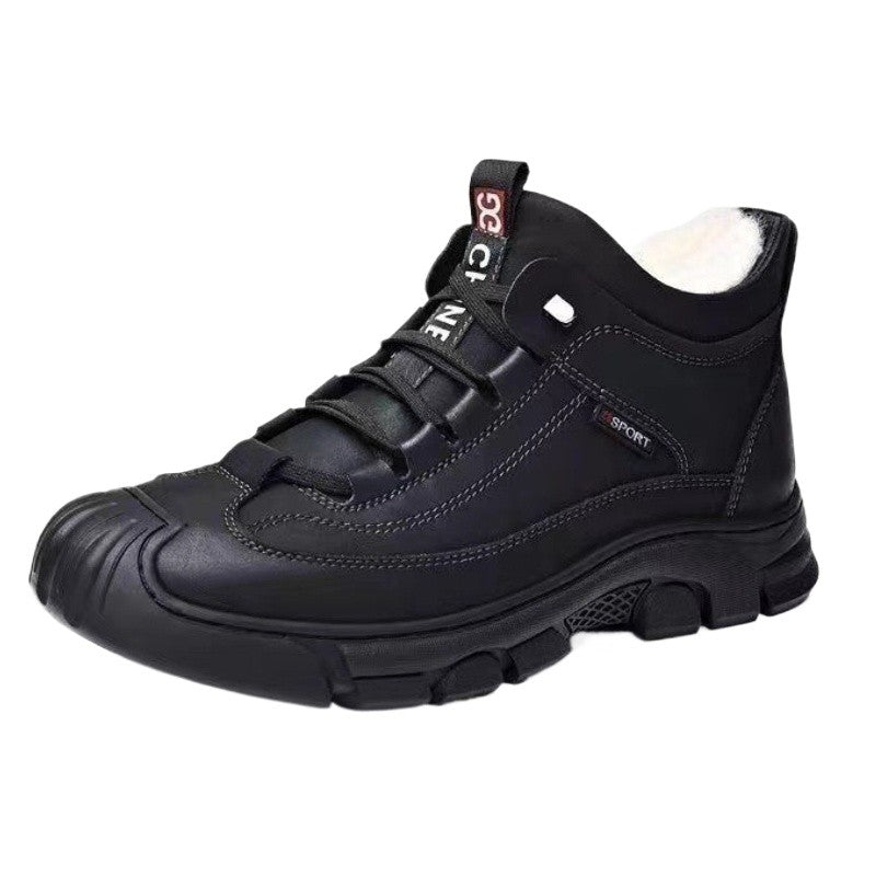 New winter cotton shoes men's velvet thickened warm snow boots casual shoes soft-soled non-slip cotton shoes outdoor sports
