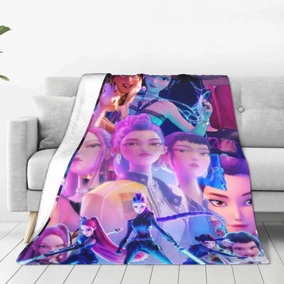 k-pop D-Demon Hunters Huntrix Saja Boys Blanket  Super Warm Comfortable Plush Throw Blanket Child Home Decor Flannel  Bed Cover