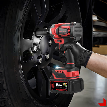ONEVAN 1200W Brushless Cordless Electric Impact Wrench Portable Screwdriver Drill Repair Power Tool For Makita 18V Battery Pin