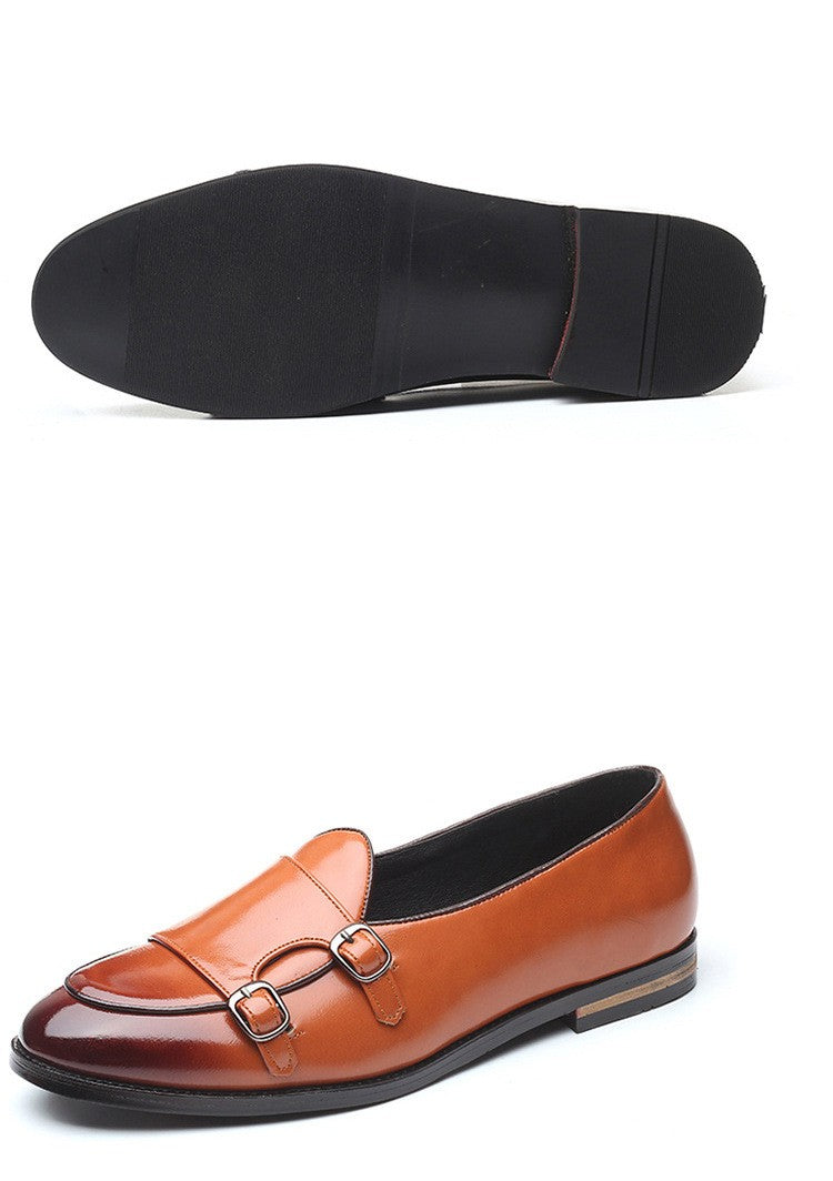 Man Shoes Leather Loafers designer Fashion Slip-on Casual Comfortable Double Monk Dress Shoe