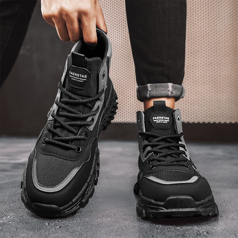 Men's work boots winter lace-up men's shoes warm safety platform size 44 Promotion designer anti-slip fashion