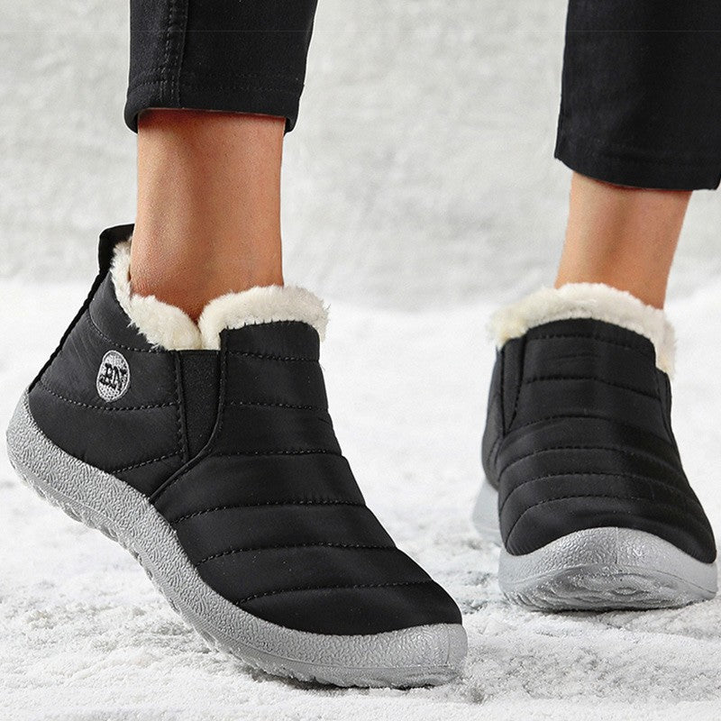 Women Boots Waterproof Winter Boots Fur Shoes Women Slip On Ankle Boots Snow Botas Mujer 2025 Winter Shoes Couple Short Boot