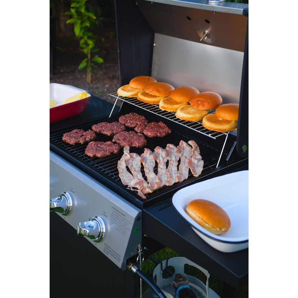 Grill Boss 3 Burner Propane Gas Grill, Portable BBQ w/Lid, Wheels & Side Shelves, Black - Grilling Accessories and Equipment for