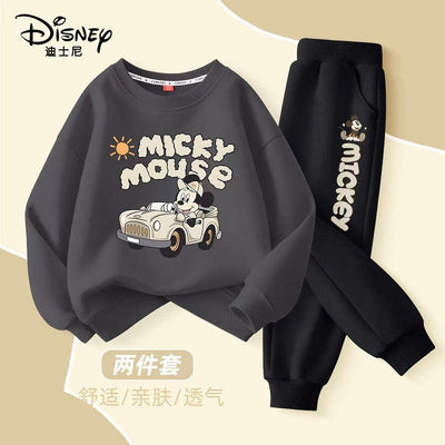 Autumn Baby Girl Boy Clothes Set Children Disney Mickey Printing Sweatshirt Top and Pants Bottom 2 Pcs Suit Cotton Tracksuit