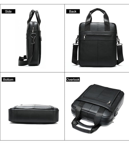 WESTAL Men's Shoulder Bags Genuine Leather Crossbody Messenger Bag For 13.3 Inch Laptop Briefcase Leather Man Handbags 8577