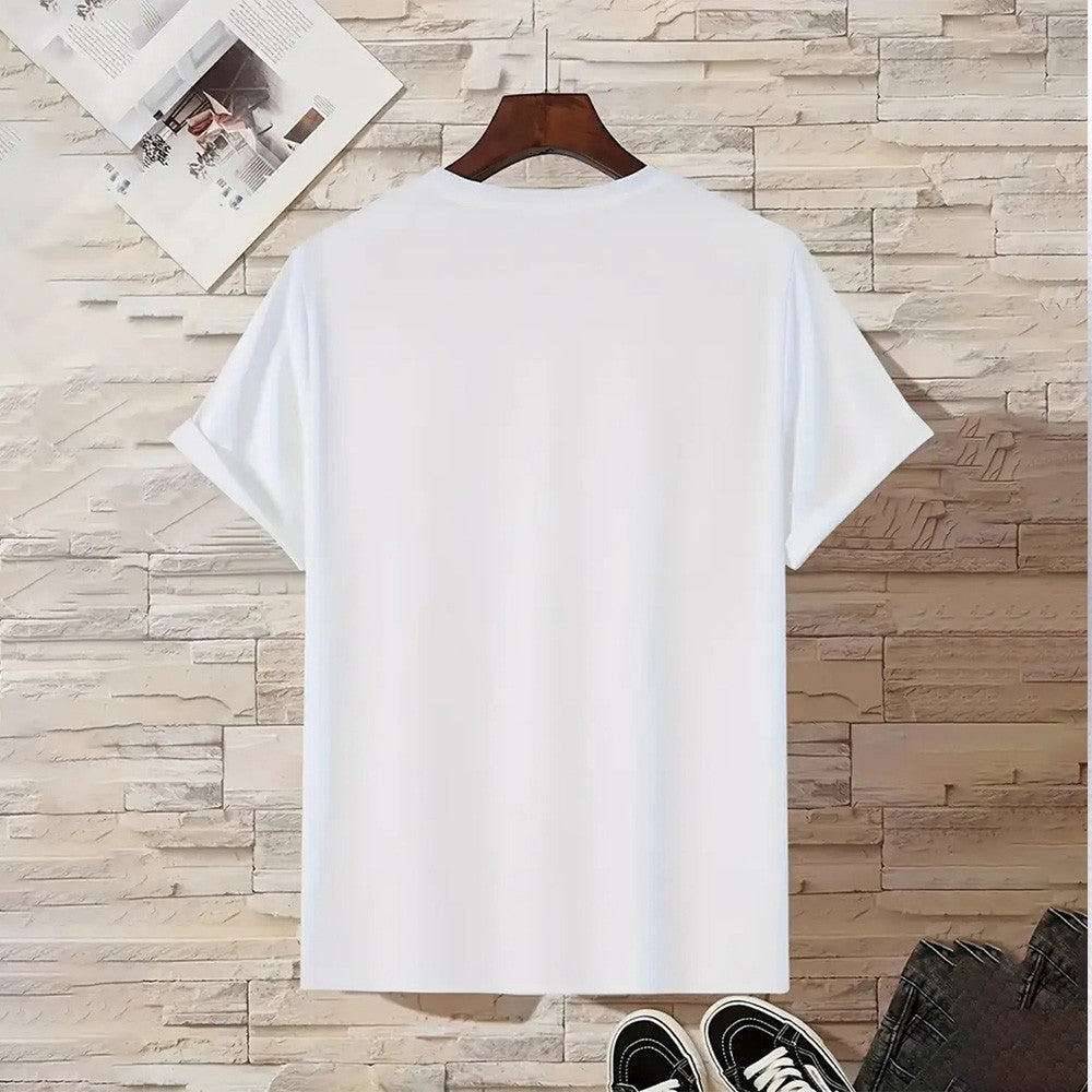 2025 Fish pattern print high quality 100% cotton t-shirt with round neck, summer trend short sleeves, street hip hop top.