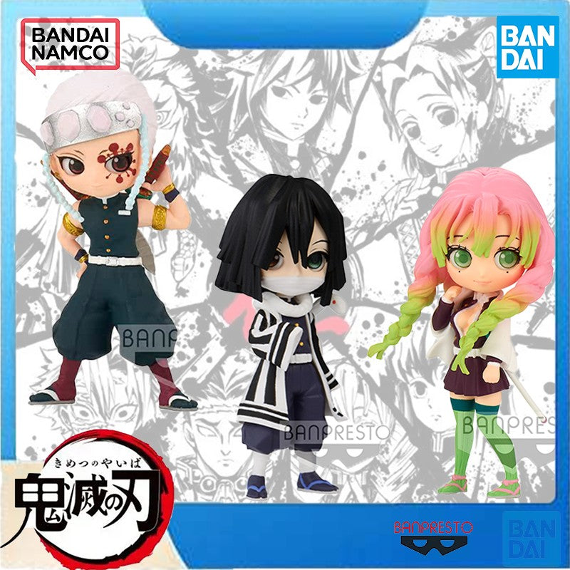 Bandai Official Demon Slayer Q posket Petit - Nine Hashira & Nezuko - Kyojuro Rengoku, Mitsuri Kanroji, Official Mini Figure