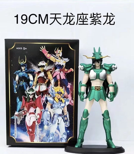 Japanese Anime Saint Seiya Figure Phoenix Ikki Hyoga Seiya Shiryu Standing Figure Toy PVC Box Figure Collection Decoration 19cm