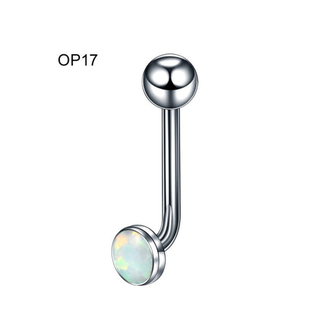 1PC Titanium Christina Vertical Hood Piercings Flower Lip Rings Opal Sexy Lip Piercings VCH Eyebrow Piercings Jewelry