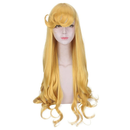 Movie Alola Princess Sleeping Beauty Yellow Hand Roll Cosplay Anime Wig Synthetic fiber wig