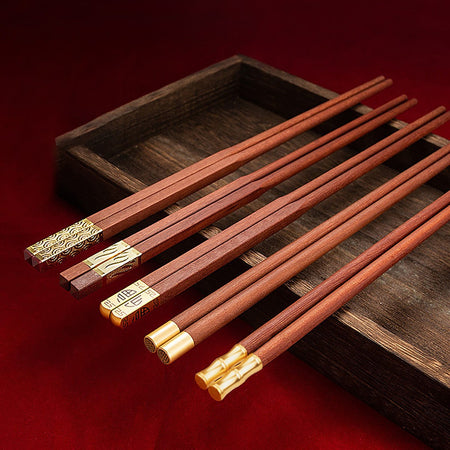 5/6/8/10Pairs Reusable Chopsticks Tableware Handmade Japanese Natural Wood Chopsticks Sushi Food Wooden Chopsticks Non Slip Easy