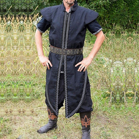 Long Tunic Jerkin Vikings Men's Tarbard Surcoat Medieval Renaissance Costume Shirt Coat Vest Outfit Tabard Costume For Adult