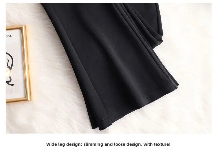 Spring Autumn New Bootcut Pants Women's Slimming Versatile Korean Style Loose-fit Fashionable Trousers Drop Leg Bell Pants Women