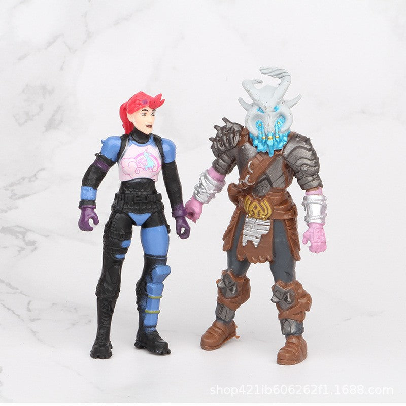8Pcs/Set Fortnite Pvc Action Figure GK Model Game Fornite Toy Collectible Ornament Doll with Weapon Kids Birthday Xmas Gift