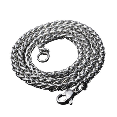 HNSP STAINLESS STEEL SILVER COLOR TWIST ROPE CHAIN NECKLACE FOR MEN Women HIP HOP PUNK Jewelry Accessories 3/4/5/6/8MM Thick