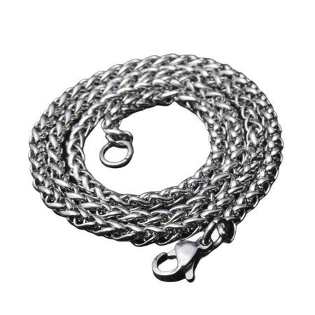 HNSP STAINLESS STEEL SILVER COLOR TWIST ROPE CHAIN NECKLACE FOR MEN Women HIP HOP PUNK Jewelry Accessories 3/4/5/6/8MM Thick