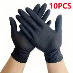 50PCS Heavy Duty 8Mil Orange Nitrile Gloves Disposable Raised Diamond Texture Gloves for Construction Industrial Mechanic Auto