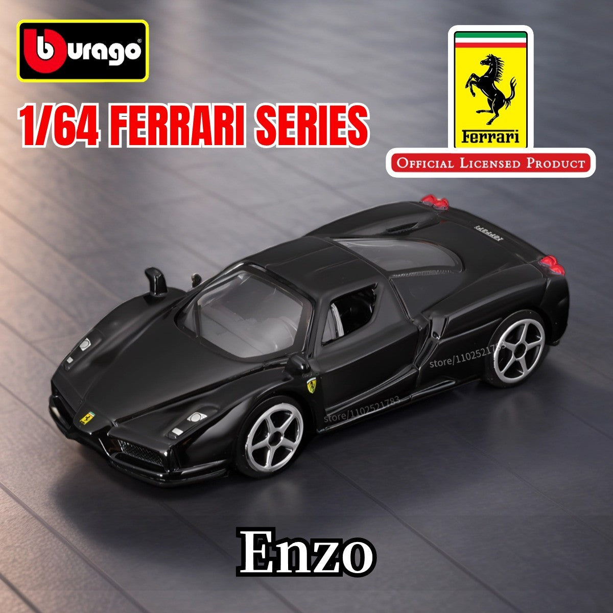 Bburago 1:64 Ferrari Enzo Replica Car Model Scale F40 F50 458 488 296 Diecast Traffic Miniature Art Figure Kid Boy Toy