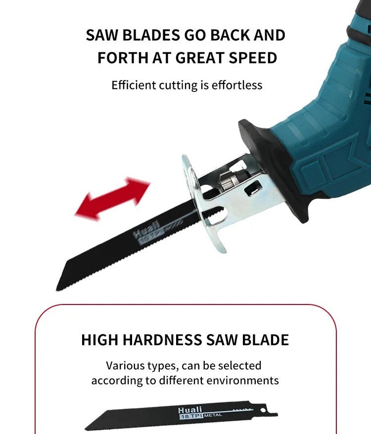Makita-Brushless Cordless Reciprocating Saw, Electric Power Tool, Portable, Wood, Metal Pipe, Cutting Chain Saw, 18V, ML-505