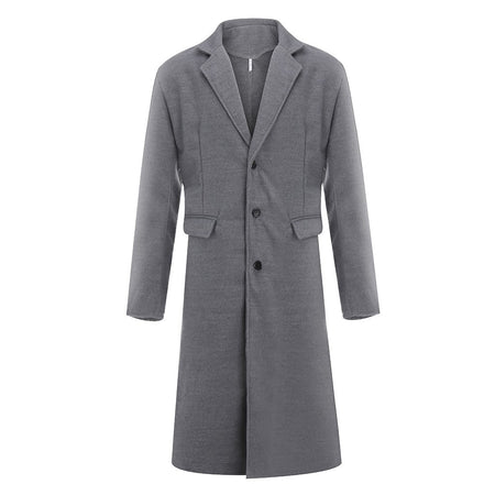 Korean Trend Men's Loose Casual Single-breasted Overcoat Autumn Winter Fashion New Long Sleeve Woolen Long Coat 2023