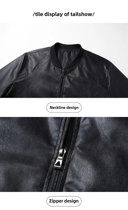 Men's Slim Fit Leather Jacket 2025 New Style Versatile Cool Fashionable PU Leather Coat Casual Streetwear