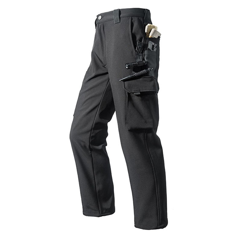 Men's Winter Autumn Fleece Softshell Pants Tactical Military Combat Cargo Trousers Hiking Camping Climbing Casual Sportwears