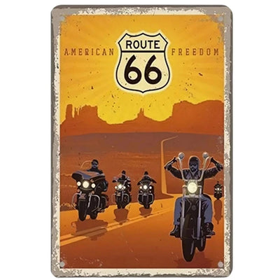 A retro Route 66 neon aluminum sign interesting Route 66 aluminum poster bar decoration restaurant decoration street decoration
