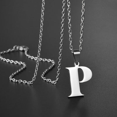 26 Alphabet Letters A-Z Name Pendant Stainless Steel Necklace Initial Minimalist Necklaces For Men Women Fashion Gifts Wholesale