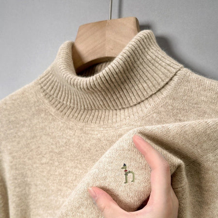 Hot Sales Autumn Winter New Men's Long Sleeve High Neck Pullover Sweater Luxury Quality Print Soft Warm Knitted Fashion Menswear