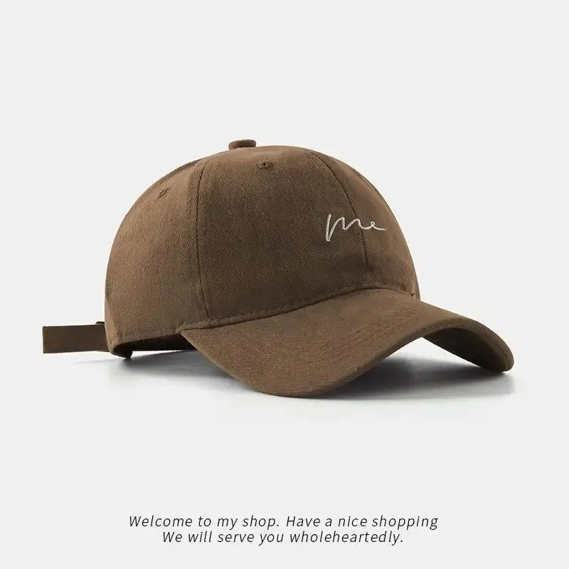 Retro Retro Embroidered Baseball Hat New Big Headed Duck Tongue Hat Letter Fashion Sunshade Hat Women's Adjustable Sports Hat